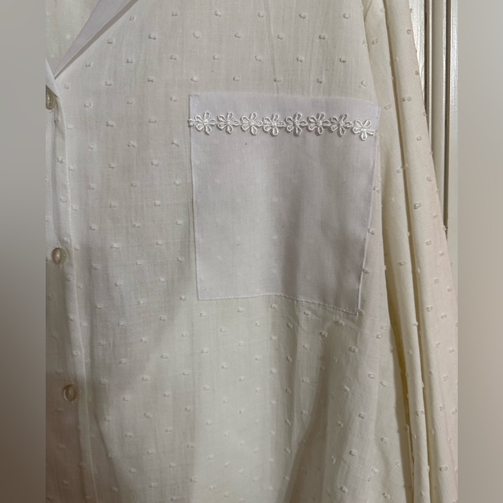 NEW!! Oscar de la Renta White Classic Pajama Set - Picture 3 of 6